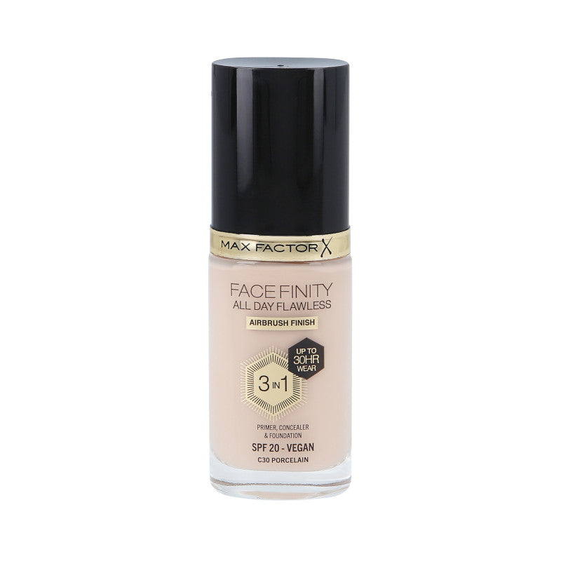 MAX FACTOR FACEFINITY ALL DAY FLAWLESS 3in1 30H Fondotinta SPF20 C30 PORCELAIN 30ml