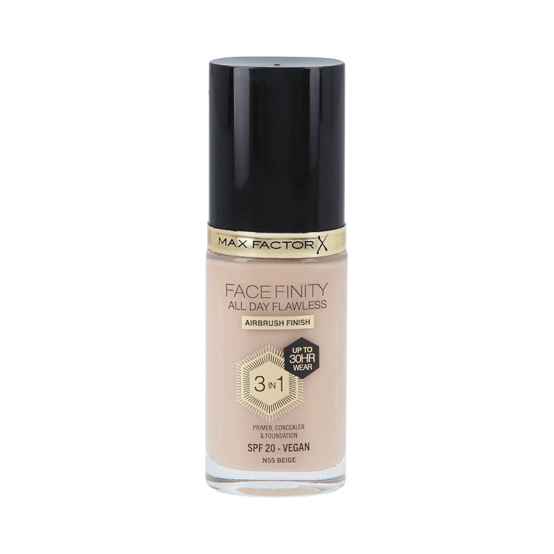 MAX FACTOR FACEFINITY ALL DAY FLAWLESS 3in1 30H Fondotinta SPF20 N55 BEIGE 30ml