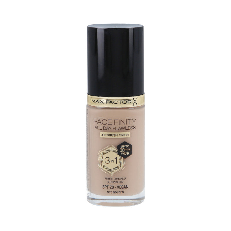 MAX FACTOR FACEFINITY ALL DAY FLAWLESS 3in1 30H Fondotinta SPF20 N75 GOLDEN 30ml