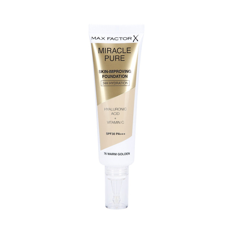 MAX FACTOR MIRACLE PURE SKIN Fondotinta che migliora le condizioni della pelle 76 Warm Golden 30ml