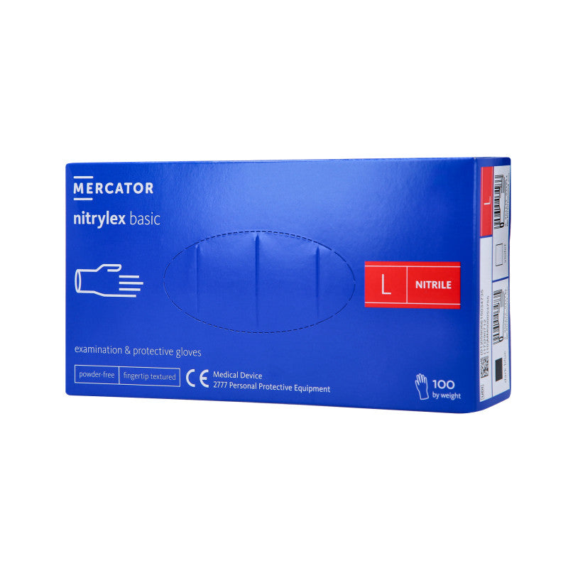 MERCATOR MEDICAL NITRYLEX BASIC Guanti in nitrile, monouso, blu, 100 pz. taglia L