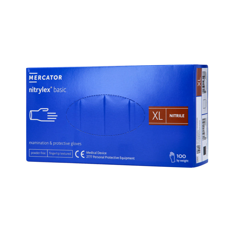 MERCATOR MEDICAL NITRYLEX BASIC Guanti in nitrile, monouso, blu, 100 pz. taglia XL