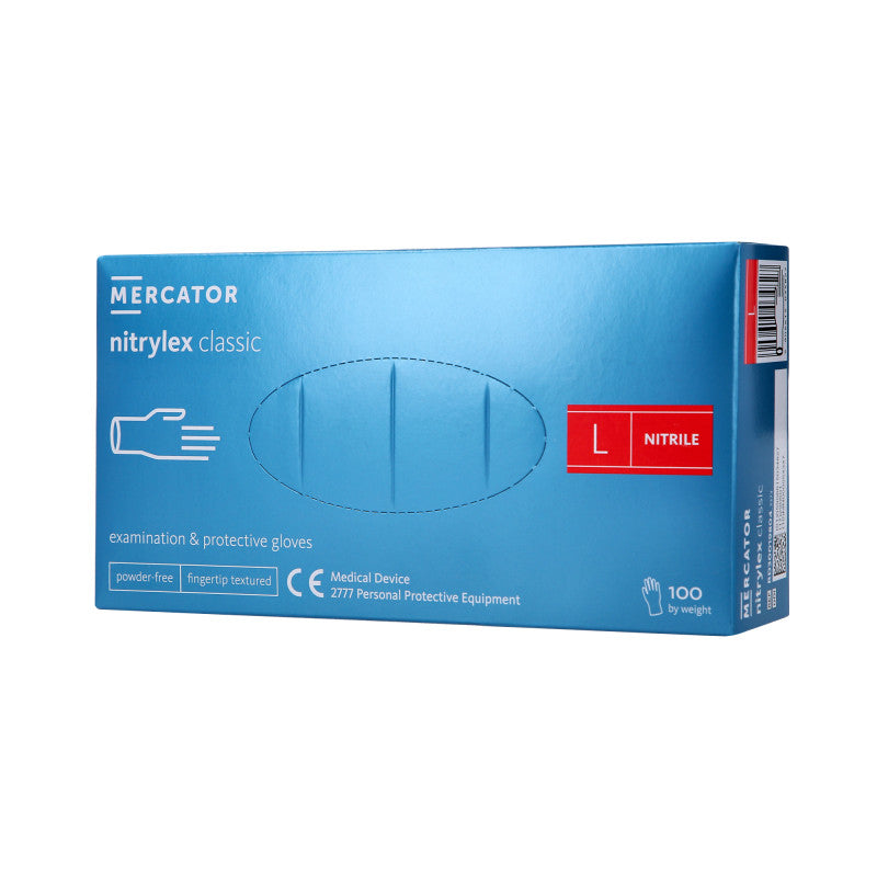 MERCATOR MEDICAL NITRYLEX CLASSIC Guanti in nitrile, monouso, blu, 100 pz. taglia L