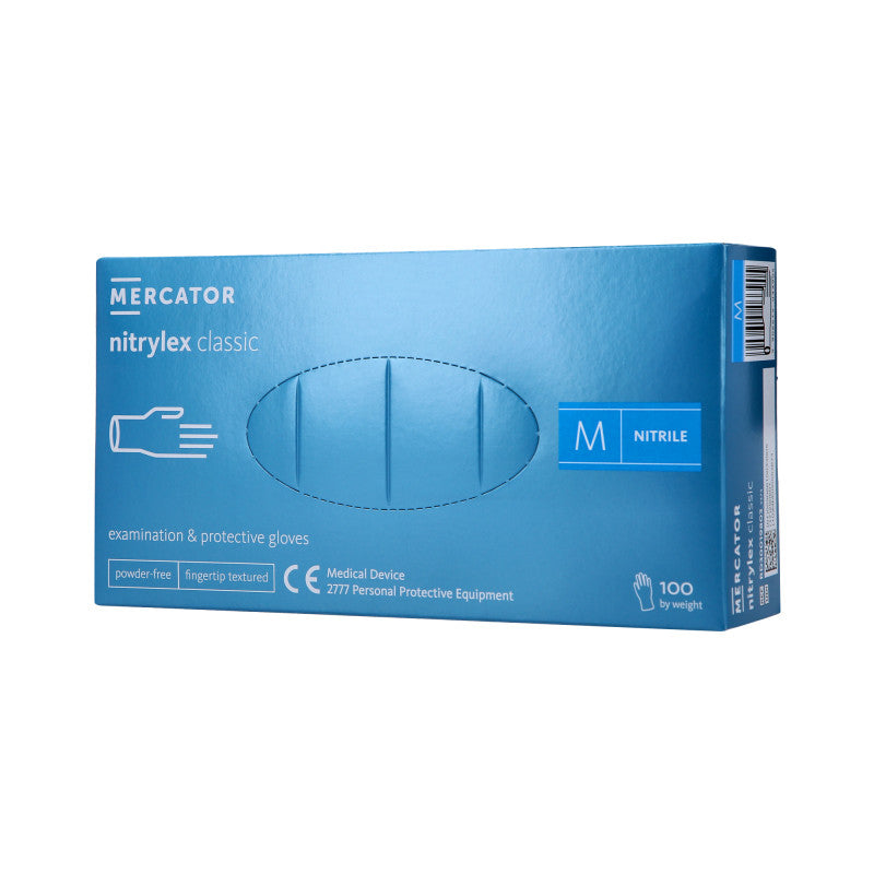 MERCATOR MEDICAL NITRYLEX CLASSIC Rękawiczki nitrylowe, jednorazowe, niebieskie, 100szt. rozm. M