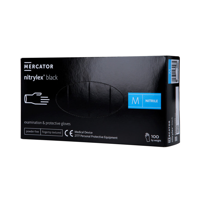 MERCATOR MEDICAL NITRYLEX Guanti in nitrile, monouso, neri, 100 pz. taglia M
