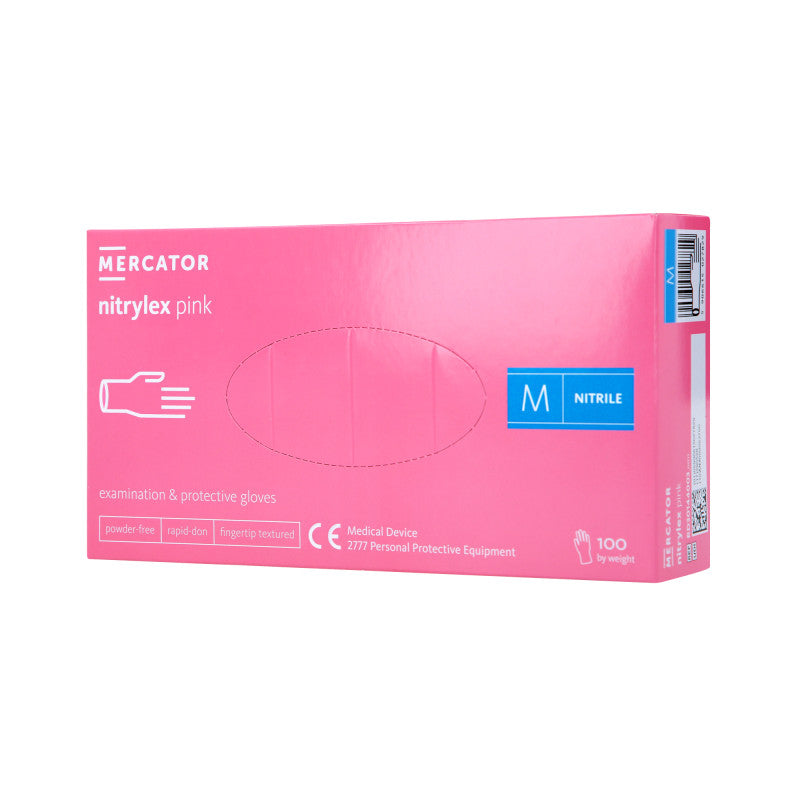 MERCATOR MEDICAL NITRYLEX Guanti in nitrile, monouso, rosa, 100 pz. taglia M