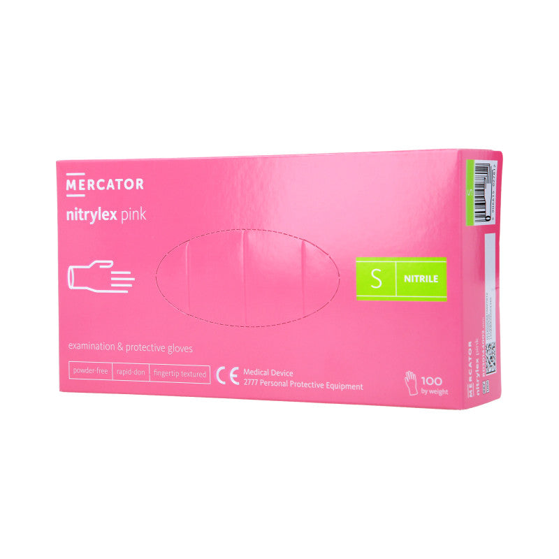 MERCATOR MEDICAL NITRYLEX Guanti in nitrile, monouso, rosa, 100 pz. taglia S