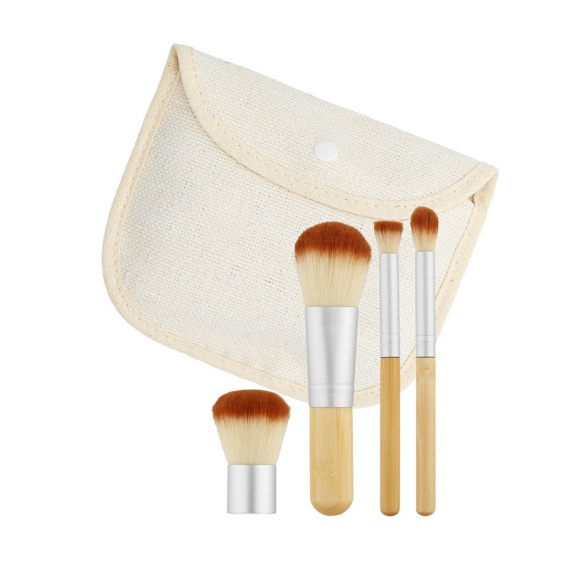 MIMO Set Pennelli Makeup Viso 4 Pezzi, Da Viaggio