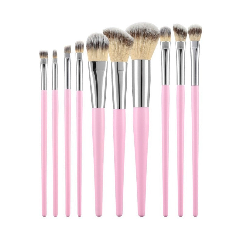 MIMO Set Pennelli Makeup Viso 10 Pezzi, Rosa