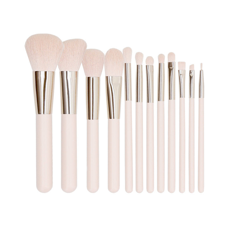 MIMO Set Pennelli Makeup Viso 12 Pezzi, Rosa