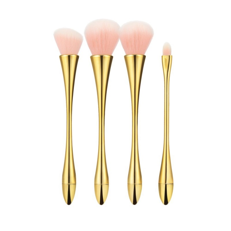 MIMO Set Pennelli Makeup Viso 4 Pezzi, Marrone