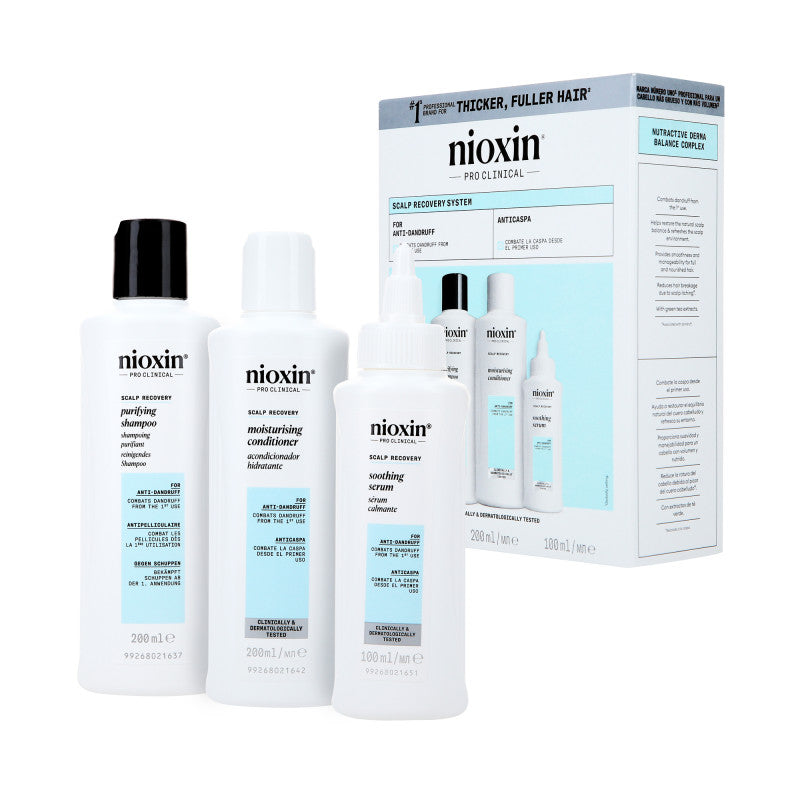 NIOXIN PRO CLINICAL SCALP RECOVERY KIT Kit lenitivo per la cura dei capelli 2 x 200 ml + 100 ml