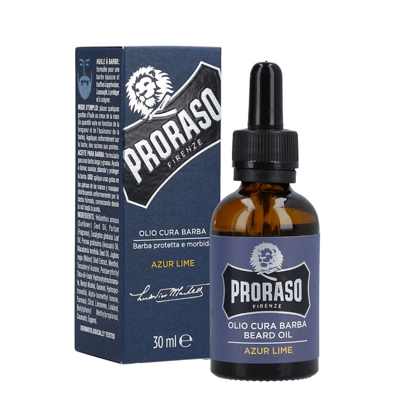 PRORASO SINGLE BLADE Olio da Barba Azur Lime 30ml