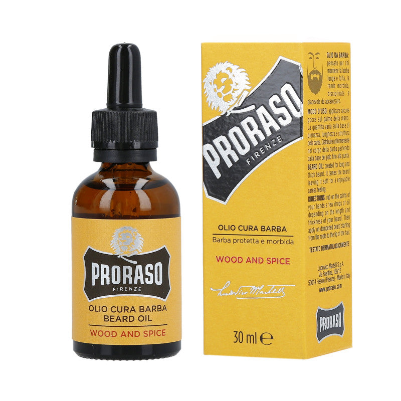 PRORASO SINGLE BLADE Wood And Spice Olio da Barba 30ml