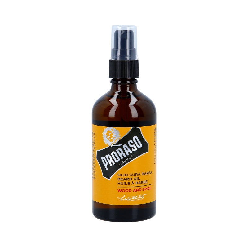 PRORASO YELLOW WOOD&SPICE BEARD OIL Olio nutriente per barba 100ml