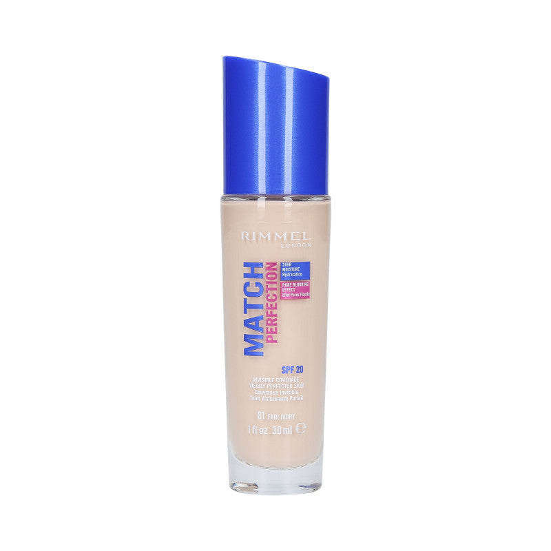 RIMMEL MATCH PERFECTION Fondotinta coprente SPF20 081 Fair Ivory 30ml