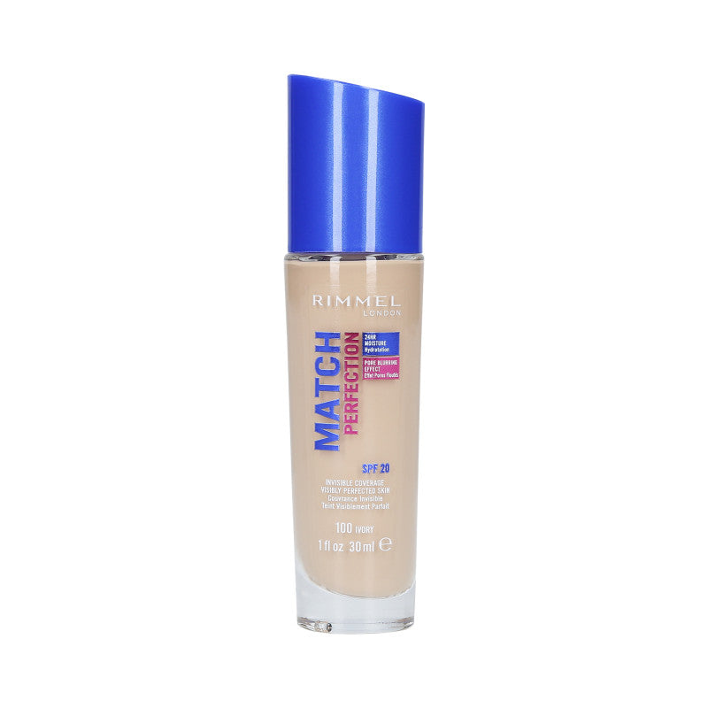 RIMMEL MATCH PERFECTION Fondotinta coprente SPF20 100 Ivory 30ml