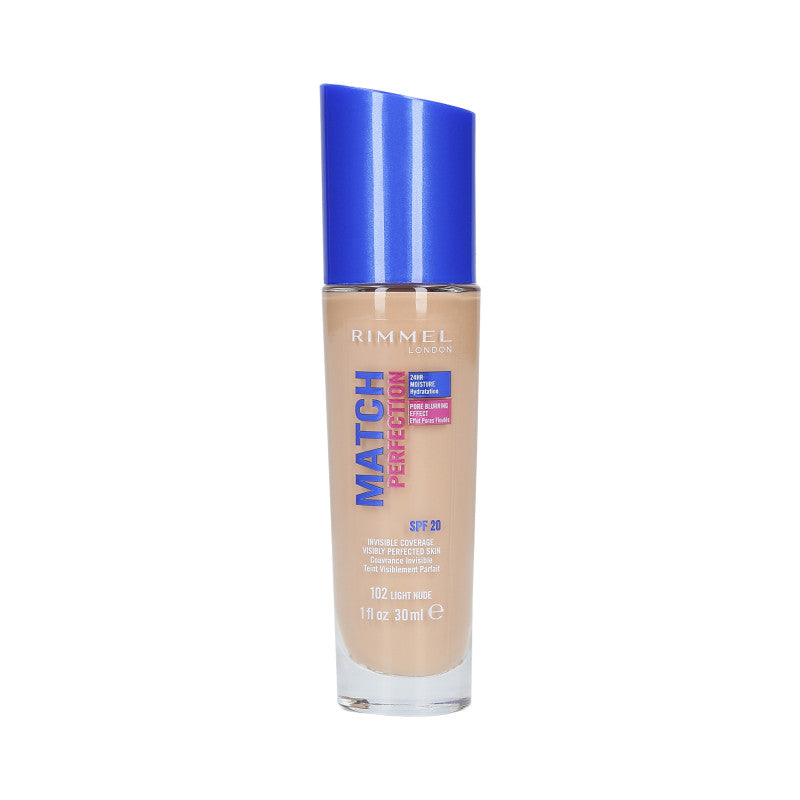 RIMMEL MATCH PERFECTION Fondotinta coprente SPF20 102 Light Nude 30ml