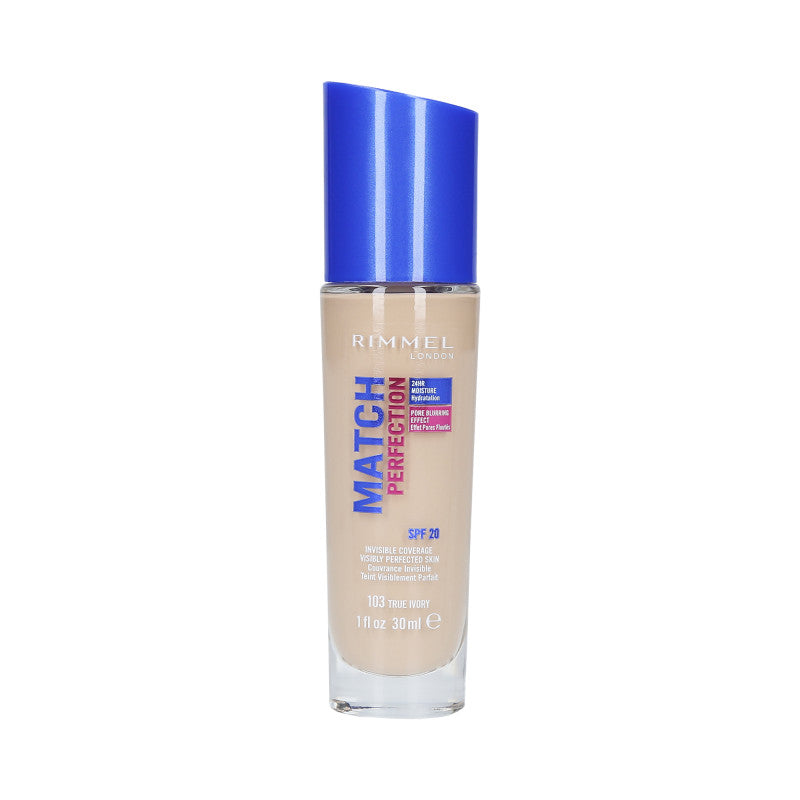 RIMMEL MATCH PERFECTION Fondotinta coprente SPF20 103 True Ivory 30ml