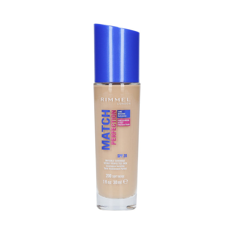 RIMMEL MATCH PERFECTION Fondotinta coprente SPF20 200 Soft Beige 30ml