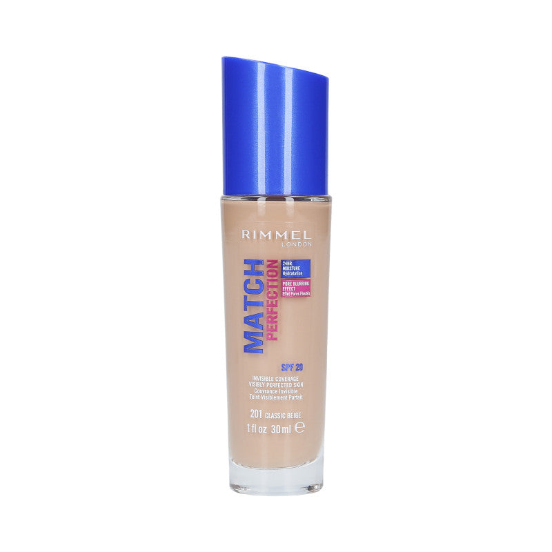 RIMMEL MATCH PERFECTION Fondotinta coprente SPF20 201 Classic Beige 30ml