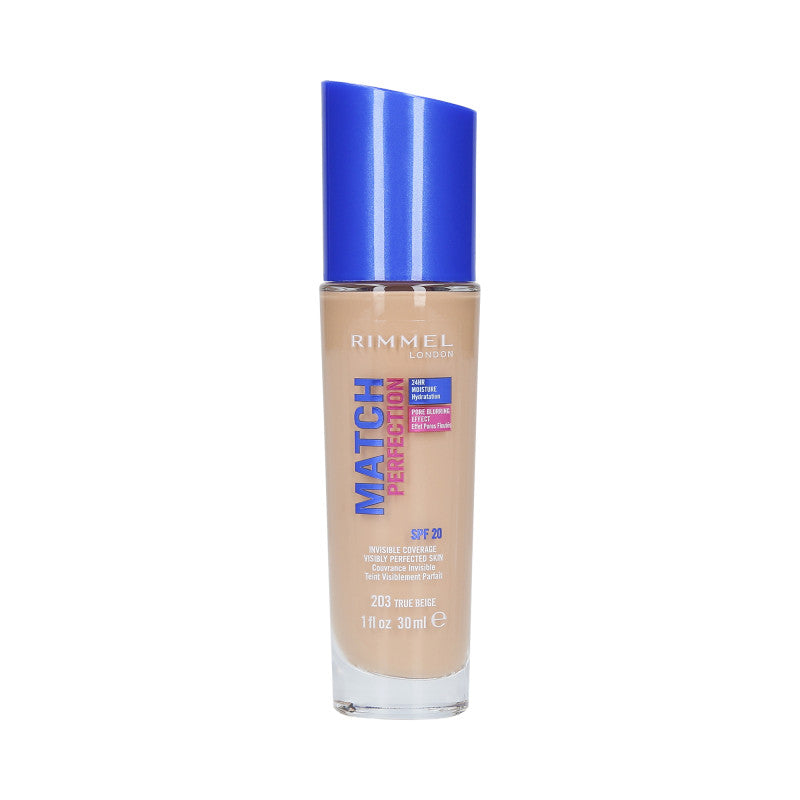 RIMMEL MATCH PERFECTION Fondotinta coprente SPF20 203 True Beige 30ml