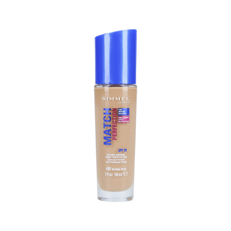 RIMMEL MATCH PERFECTION Fondotinta coprente SPF20 400 Natural Beige 30ml