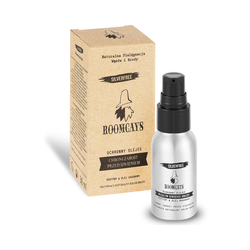 ROOMCAYS Olio per barba e barba per scurire i capelli grigi 30 ml