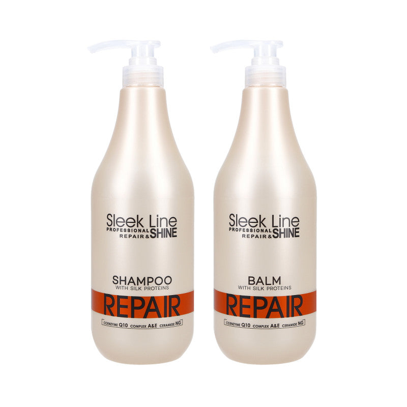 STAPIZ SLEEK LINE REPAIR Balsam z jedwabiem 1000ml+Szampon 1000ml