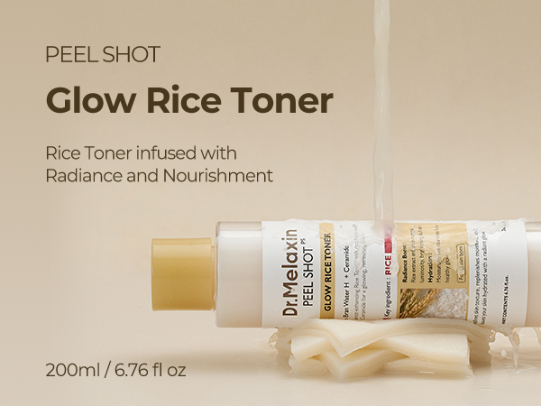 DR.MELAXIN PEEL SHOT GLOW WHITE RICE TONER Tonico al riso idratante e illuminante 200 ml #3