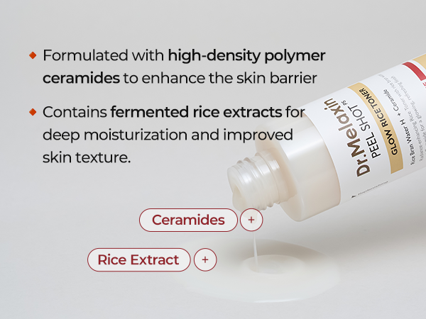 DR.MELAXIN PEEL SHOT GLOW WHITE RICE TONER Tonico al riso idratante e illuminante 200 ml #4