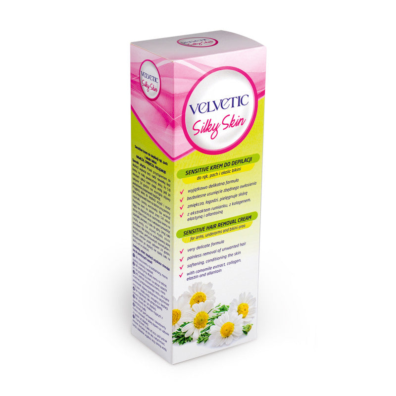 VELVETIC SILKY SKIN Crema depilatoria per pelli sensibili con estratto di camomilla 100 ml