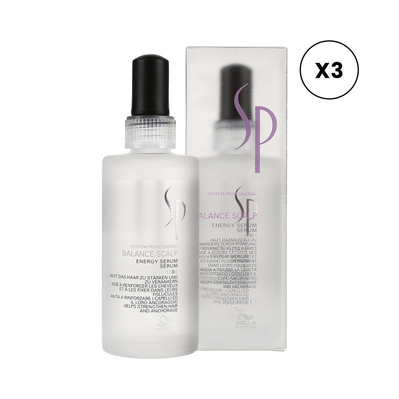 WELLA SP BALANCE SCALP Energy Serum, Siero anticaduta capelli 100ml x3